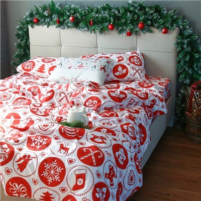 Постельное белье LoveLife дуэт " New Year's gifts" 143*215см-2шт,240*225см,50*70см-2шт