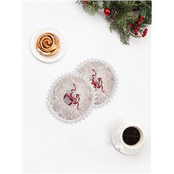 Морозный иней Комплект салфеток 2шт круг 24 см 03845