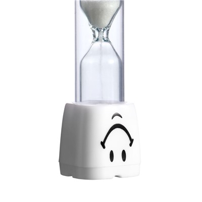 Песочные часы "Зубик", на 1 минуту, 10 х 2 см, белые