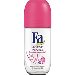 Fa Deo Roll-On Active Pearls frischer Rosen-Duft Шариковый дезодорант Активные жемчужины Аромат розы сильная защита  50 г