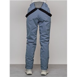 Полукомбинезон утепленный женский зимний горнолыжный серого цвета 1333Sr