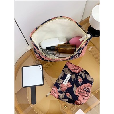 Capacious cloth, organizer bag, cosmetic bag, retro elegant liner, polyester, high-quality style