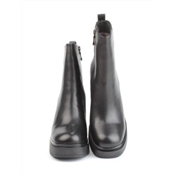 04-M3-1451 BLACK Ботильоны зимние женские (натуральная кожа, натуральный мех)