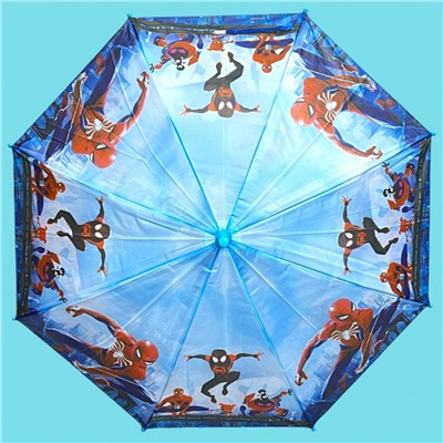 Зонт-трость для мальчика с мультгероями полуавтомат Арт 1004/5