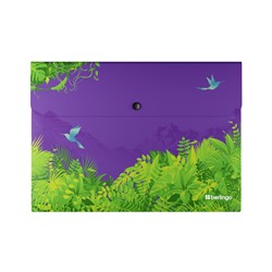 Папка-конверт на кнопке Berlingo "Flower Art", А4, 330мкм, с рисунком