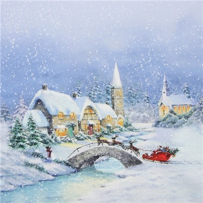 Скатерть новогодняя «Этель. Рождественский вечер», d=150 см, 100% хлопок, саржа 190 г/м²