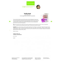 Krauterhaus Sanct Bernhardt Vitality Mask, 12 masks, 5 мл each