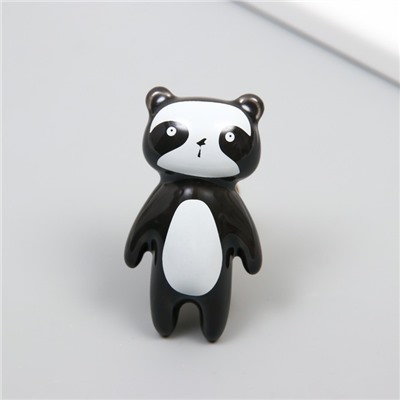 Мебельная ручка - кнопка, керамика, металл «Панда», 6.3×3.5 см