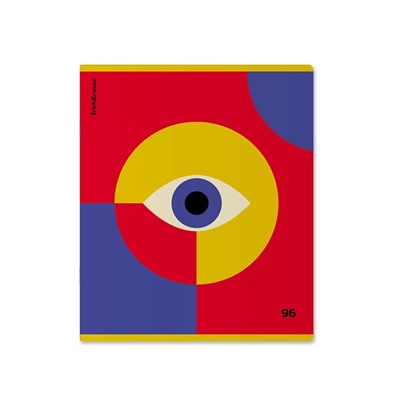 Тетрадь 96 листов в клетку ErichKrause Bauhaus, обложка мелованный картон, матовая ламинация, выборочный лак, блок офсет, 100% белизна, МИКС