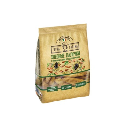 «Nina Farina», хлебные палочки с семенами льна и подсолнечника, 160 г