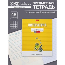 Тетрадь предметная 48 листов в линейку «Тетрадочка. Литература», обложка мелованный картон