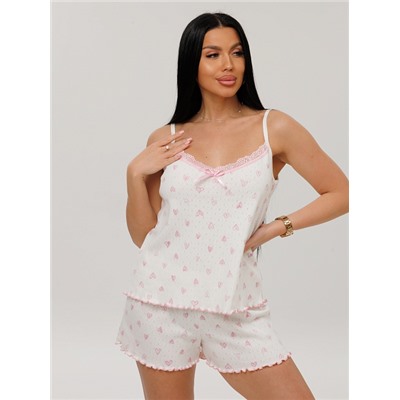 Женская пижама П-78(Трн риб) / Молочный (сердечки)