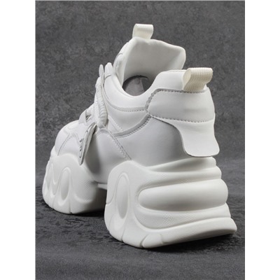 03-9D-1 WHITE Кроссовки женские (натуральная кожа, искусственная кожа)