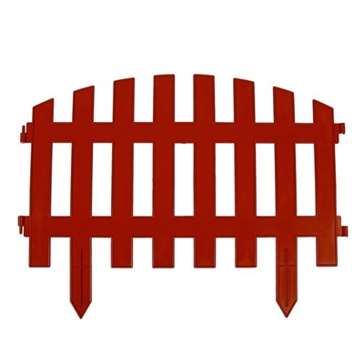 Ограждение декоративное, 35×210 см, 5 секций, пластик, терракотовое, RENESSANS, Greengo