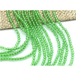 Бусины из шпинели шарик гр.2мм цв.зеленый светлый, 36см, 215 бусин