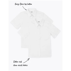 2pk Girls' Slim Fit Non-Iron School Shirts (2-18 Yrs)