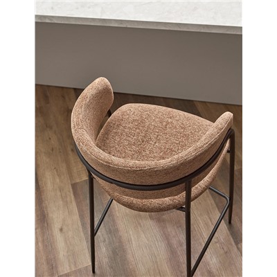 Стул полубарный Helning, мягкий шенилл, серо-коричневый