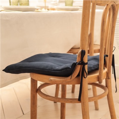 Подушка на стул Этель Minimalist design 42х42 см, цв.синий, 100% лен 415 г/м2