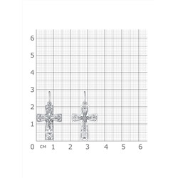 Крест из серебра литье с фианитом родированный
