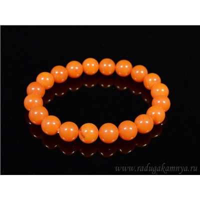 Браслет из янтаря шарик 10мм карамельный