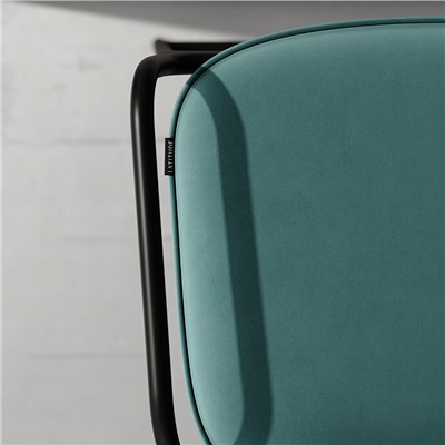 Стул барный Ror, 2 Frame, велюр, черный/зеленый