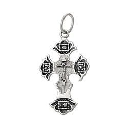 Крест из серебра литье частичное чернение