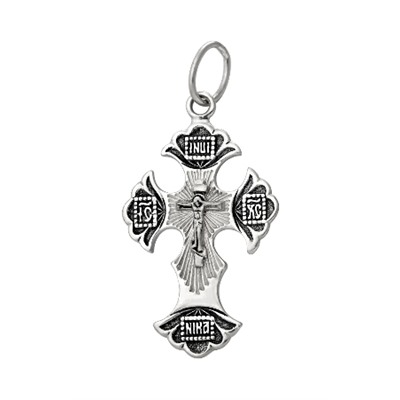 Крест из серебра литье частичное чернение