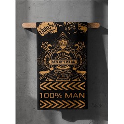 Полотенце махровое Этель 100% MAN, 50×90 см, 420 г/м², чёрно-золотое