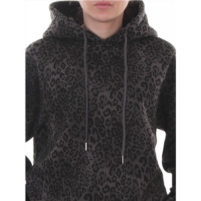 870-8 DK. GRAY/LEOPARD Костюм спортивный зимний женский (95% хлопок, 5% полиэстер)
