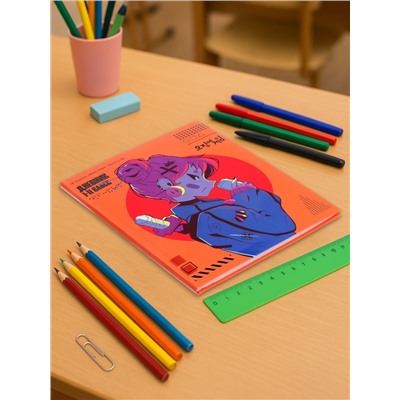 Дневник школьный для 1-11 классов, «Аниме. Девочка неон», интегральная (гибкая) обложка, матовая ламинация, выборочный лак, 40 листов