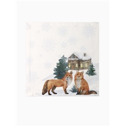 Набор новогодних салфеток «Этель» Forest animals, 40×40 см - 4 шт., 100% хлопок, саржа 190 г/м²