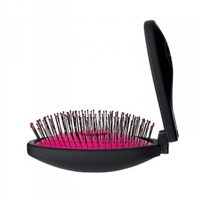 Wet Brush Расчёска массажная складная BWP824PINK Pop Fold Pink, черно-розовый