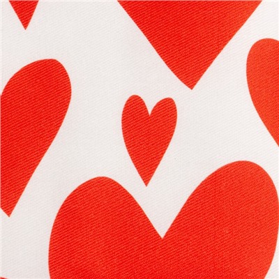 Дорожка на стол Этель Red hearts 40×149см, 100% хлопок, саржа 190 г/м², белая/красная