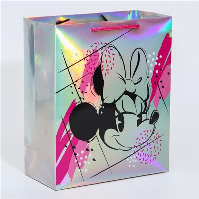 Пакет голография горизонтальный "Show your Minnie style", Минни Маус, 25 х 21 х 10 см