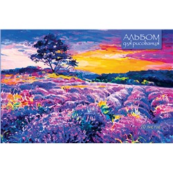 Альбом для рисования 20л А4 Скрепка Цветочное поле