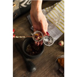 Ситечко для чая Доляна «Бергамот», d=4.5 см, на цепочке, нержавеющая сталь, серебристое