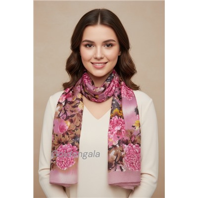 Шарф шифоновый с цветочным принтом Арт 0981/9
