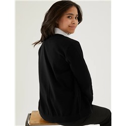 Girls' Pure Cotton School Cardigan (9-18 Yrs)