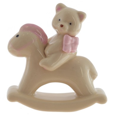 Фигурка декоративная "Мишка на лошадке", L8 W3,5 H8,5 см, 2в.