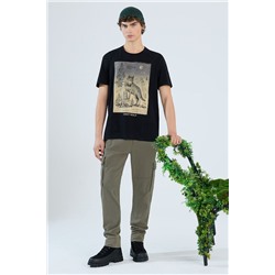 T-shirt bawełniany męski z kolekcji Together For Nature kolor czarny