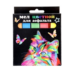 Мел цветной «Кот и бабочки. JUMBO», 5 шт.