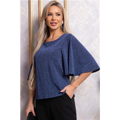 Блуза праздничная Ты ослепляешь! (темно-синяя) Б14844-8М