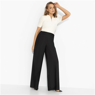 Брюки с деликатным блеском, Минимализм с акцентами (чёрные)