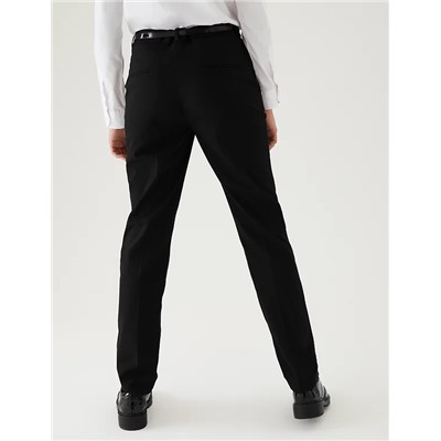 Girls' Skinny Leg Belted School Trousers (2-18 Yrs)