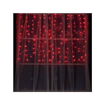 Гирлянда «Занавес» 1.5 × 1 м, IP20, прозрачная нить, 180 LED, свечение красное, 8 режимов, 220 В
