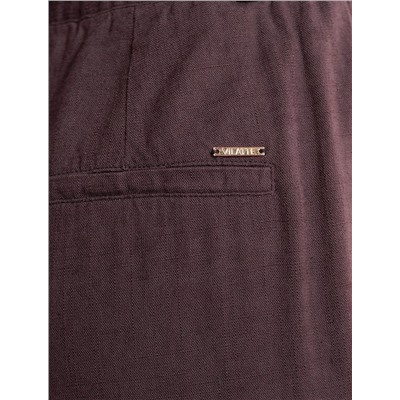 Свободные брюки палаццо на эластичном поясе изо льна с вискозой