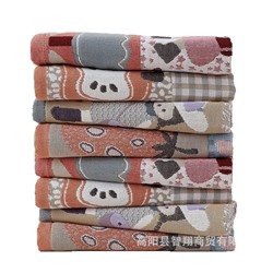 Gauze cotton towel for face washing, cartoon children's scarf