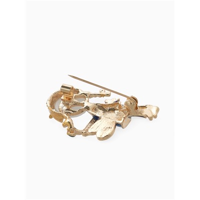 Брошь «Девочка художник», цветная в золоте