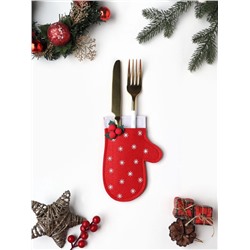 Конверт для столовых приборов «Доляна. Варежка», 10×15 см, фетр, красное