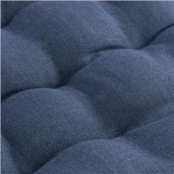 Подушка на стул из стираного льна синего цвета из коллекции Essential, 40х40x4 см